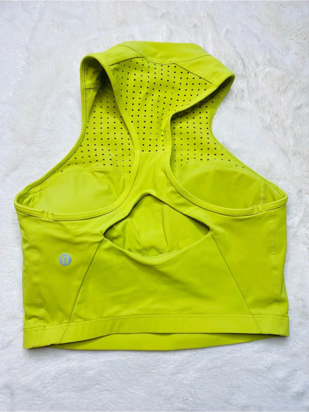 Lululemon Unleash Strength Bra Yellow Serpentine High Neck Zip Size 4